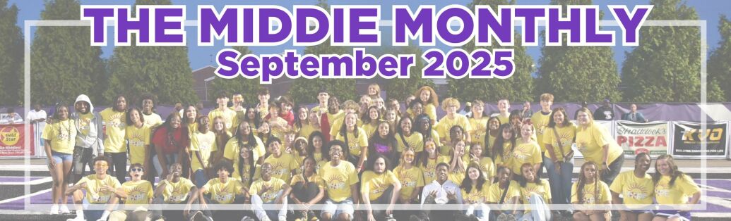 Graphic reads "The Middie Monthly September 2025" with a photograph of the HopeSquad group